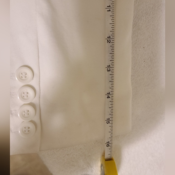 Igloo Petite White Structured Cotton Blazer Size 8P - Picture 13 of 14